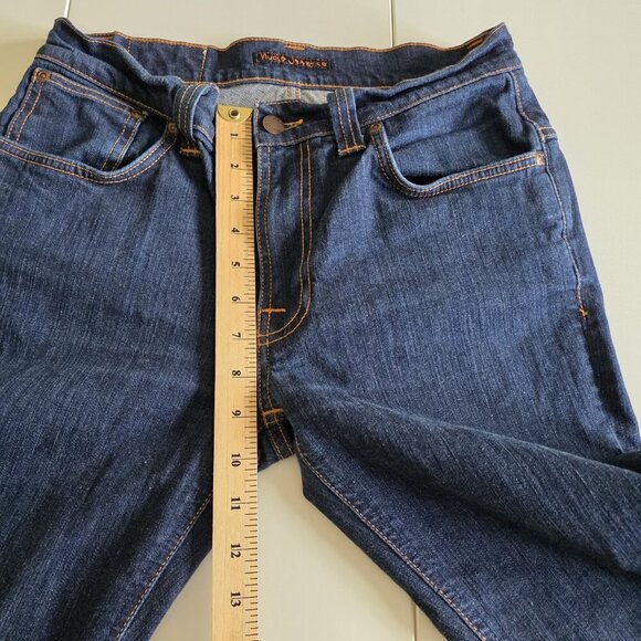 Nudie Jeans Co Thin Finn Dry Ecru Embo Jeans Mens 33(29) x 34(28) Preppy HEMMED - Picture 5 of 16